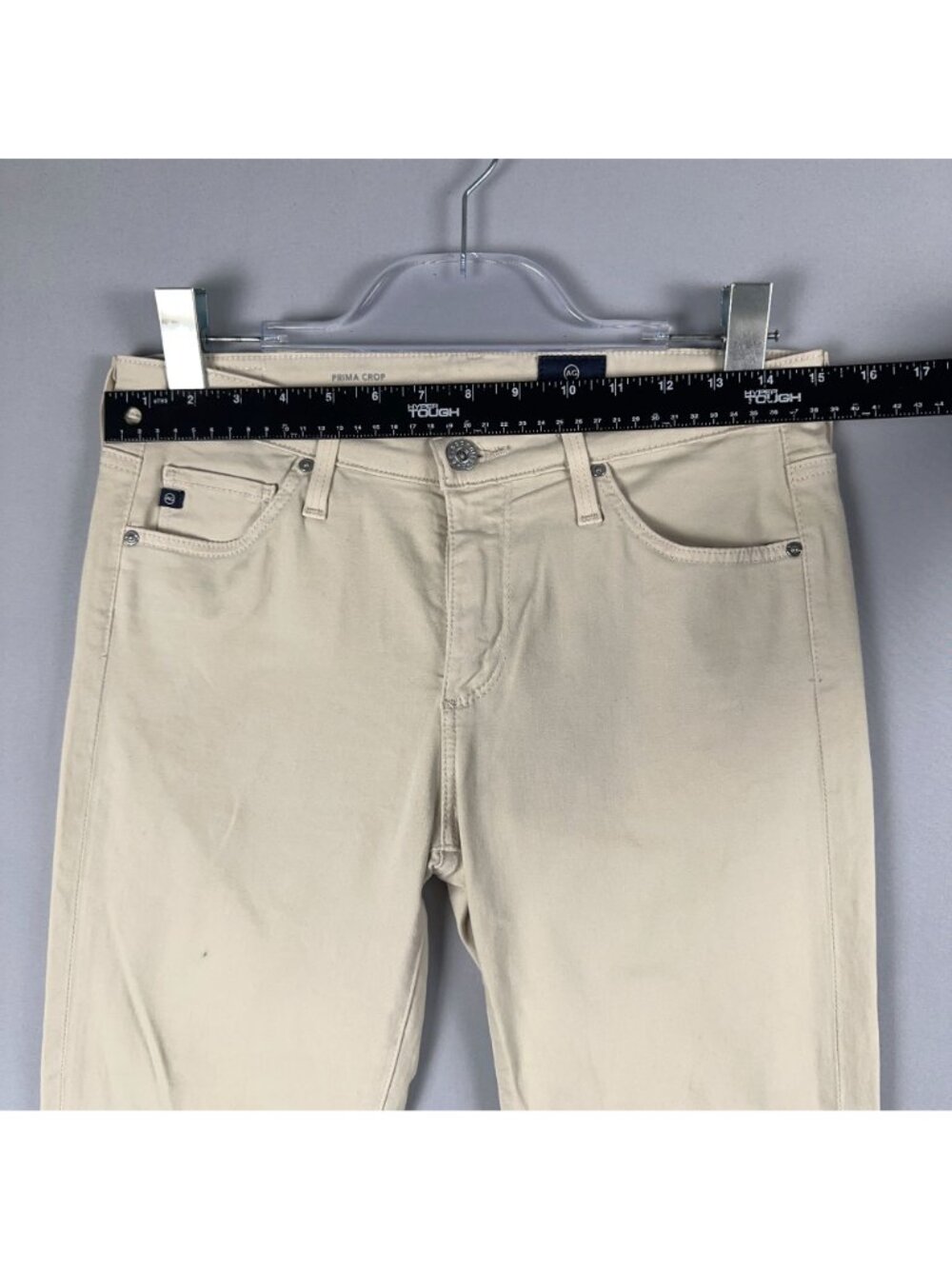 AG Adriano Goldschmied Prima Crop Pants Size 28 Regular Cigarette Beige - Picture 8 of 12